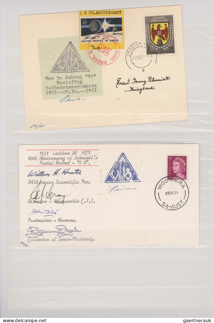 Rocket Mail: 1951/1979, ROCKET FLIGHTS/SCHMIEDL, collection of 37 covers/cards,