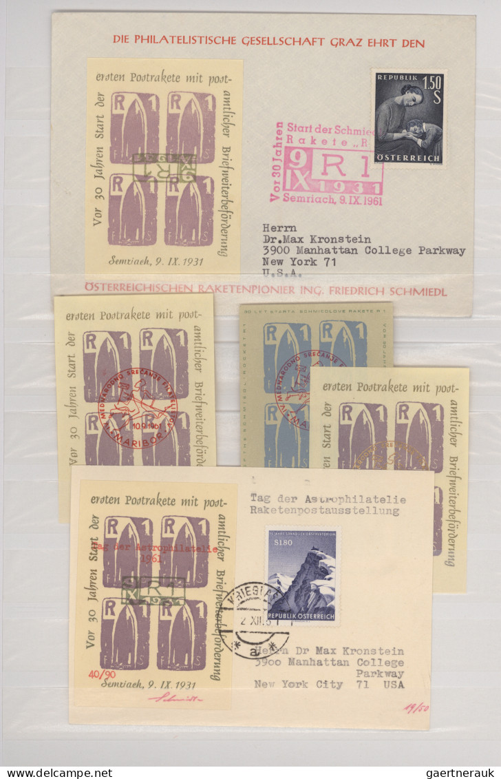 Rocket Mail: 1951/1979, ROCKET FLIGHTS/SCHMIEDL, collection of 37 covers/cards,