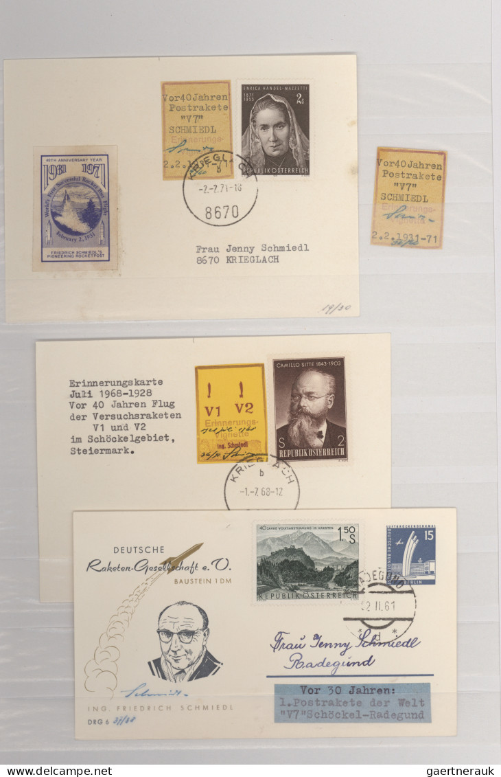 Rocket Mail: 1951/1979, ROCKET FLIGHTS/SCHMIEDL, collection of 37 covers/cards,