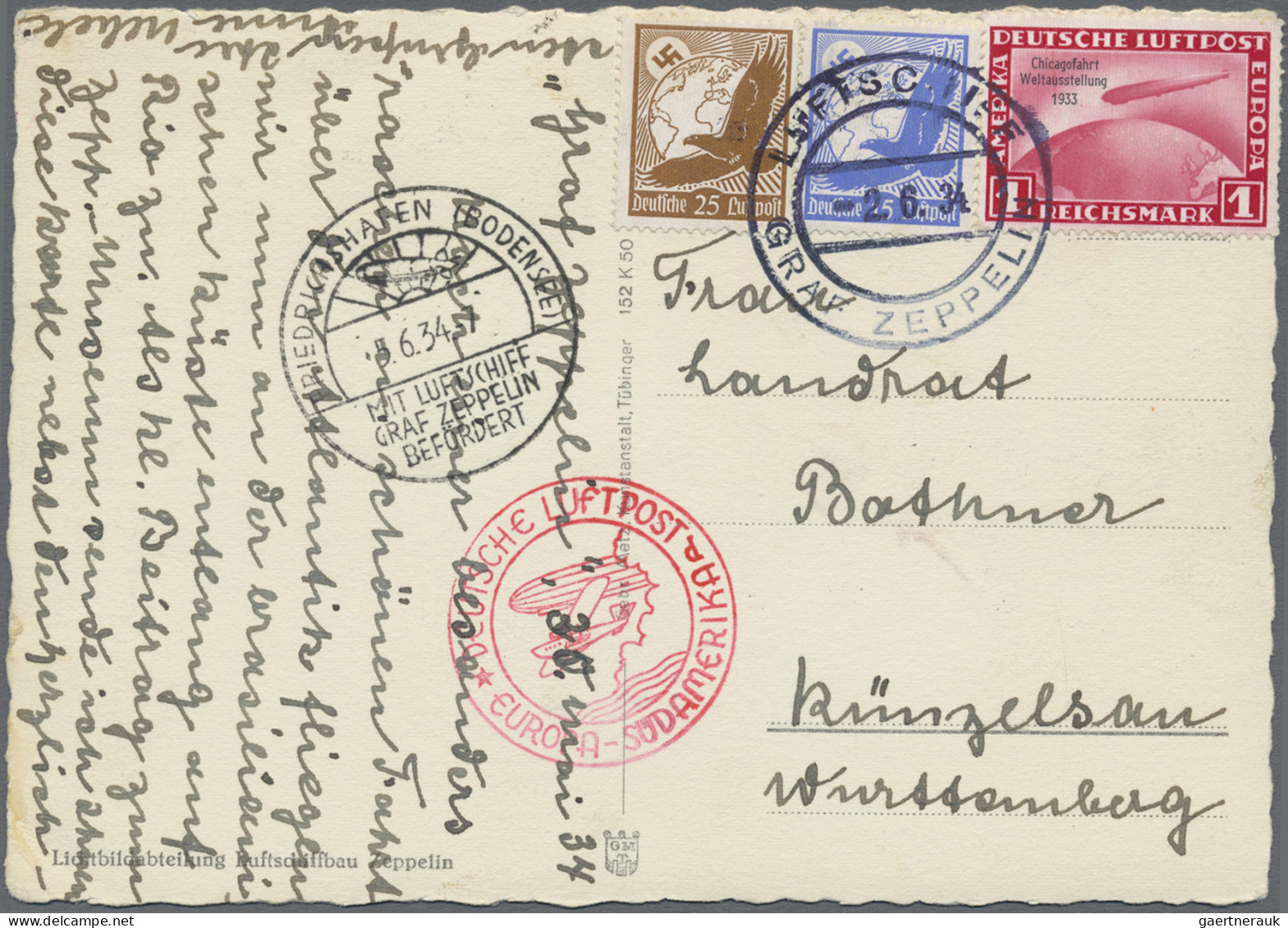 Zeppelin Mail - Germany: 1909/1939 Sammlung Von über 50 Zeppelinbelegen, Ansicht - Poste Aérienne & Zeppelin