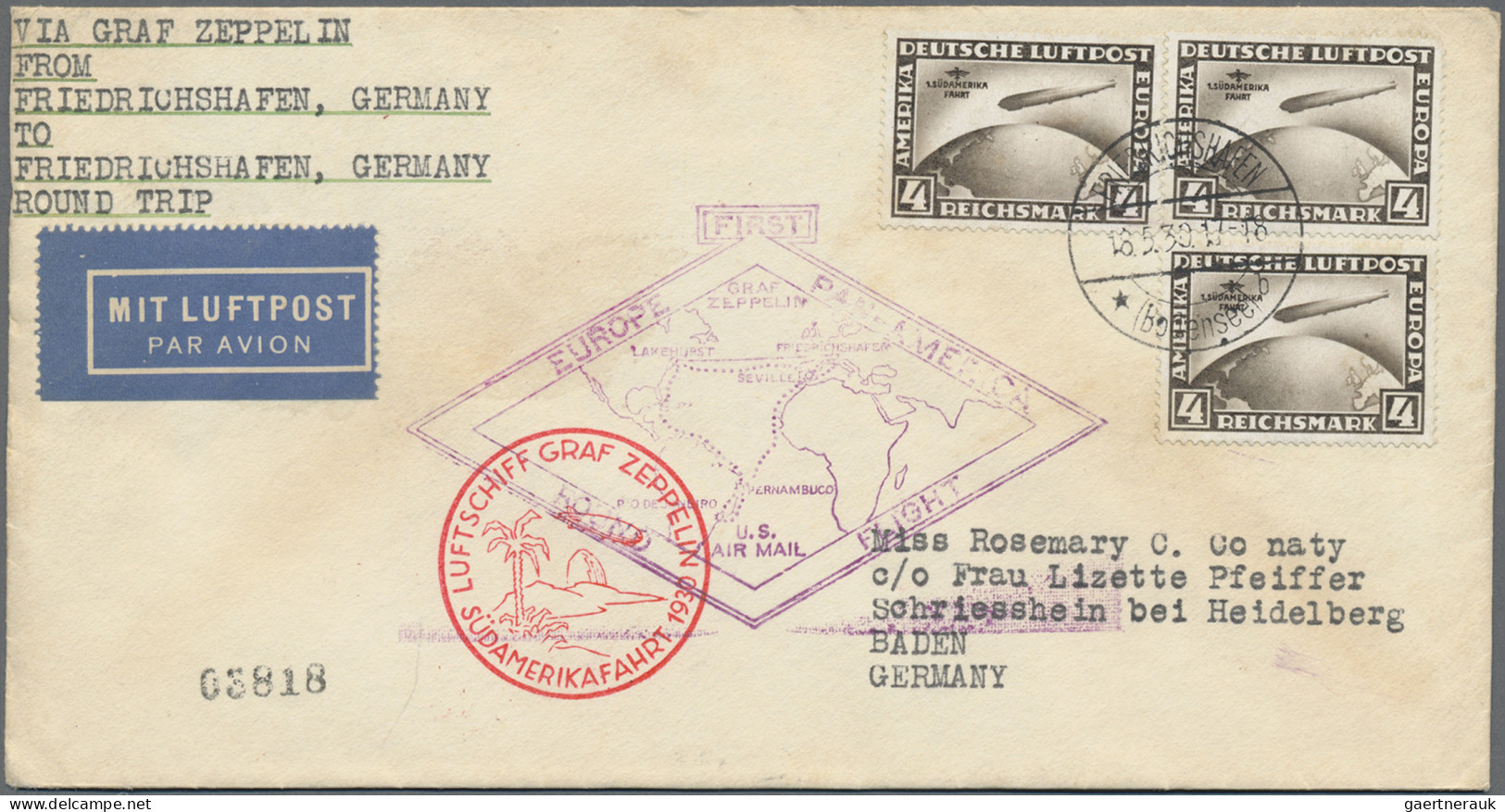 Zeppelin Mail - Germany: 1912/1940 (ca), Zeppelinpost + Luftpost, Hochwertiger B - Poste Aérienne & Zeppelin