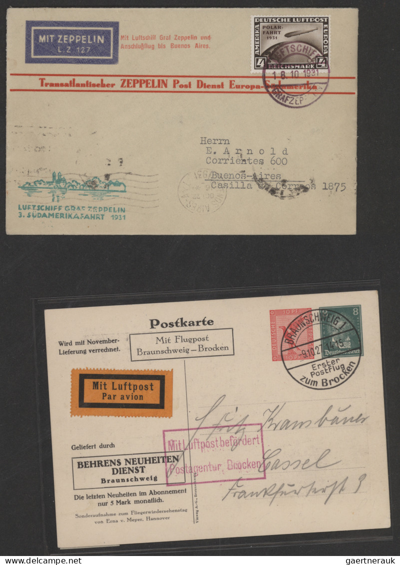 Zeppelin Mail - Germany: 1912/1940 (ca): Reichhaltige Sammlung Luft + Zeppelinpo - Airmail & Zeppelin