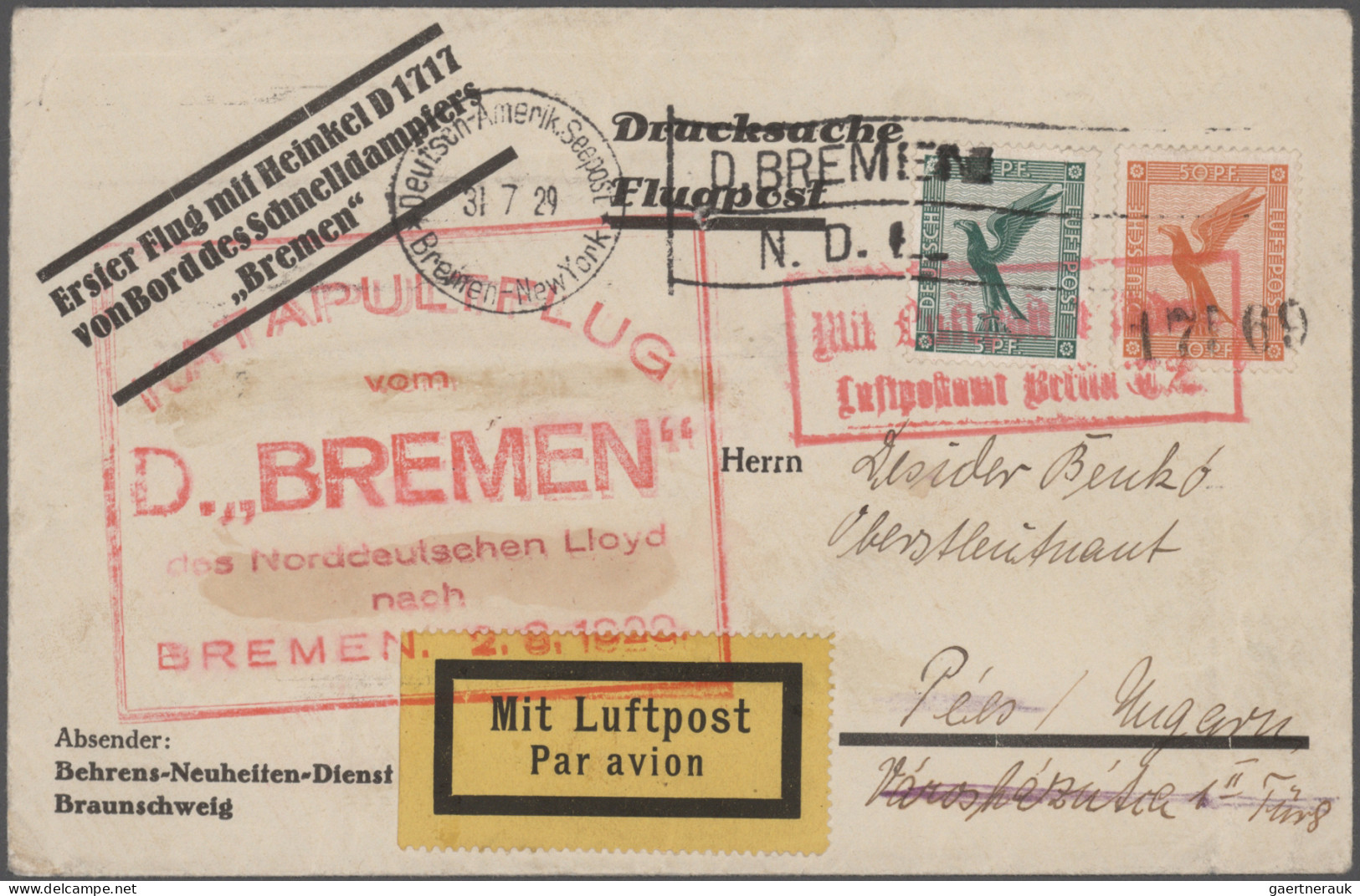 Zeppelin Mail - Germany: 1929/1939 (ca): Konvolut von knapp 100 Belegen mit gute