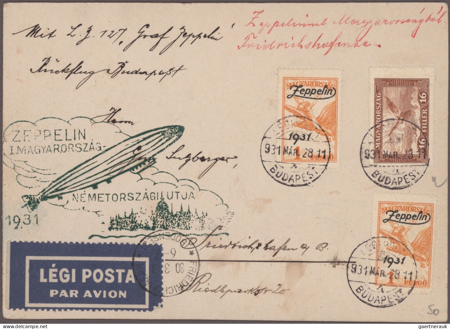 Zeppelin Mail - Germany: 1929/1939, Umfangreiche Interessante Sammlung Mit Ca. 4 - Poste Aérienne & Zeppelin