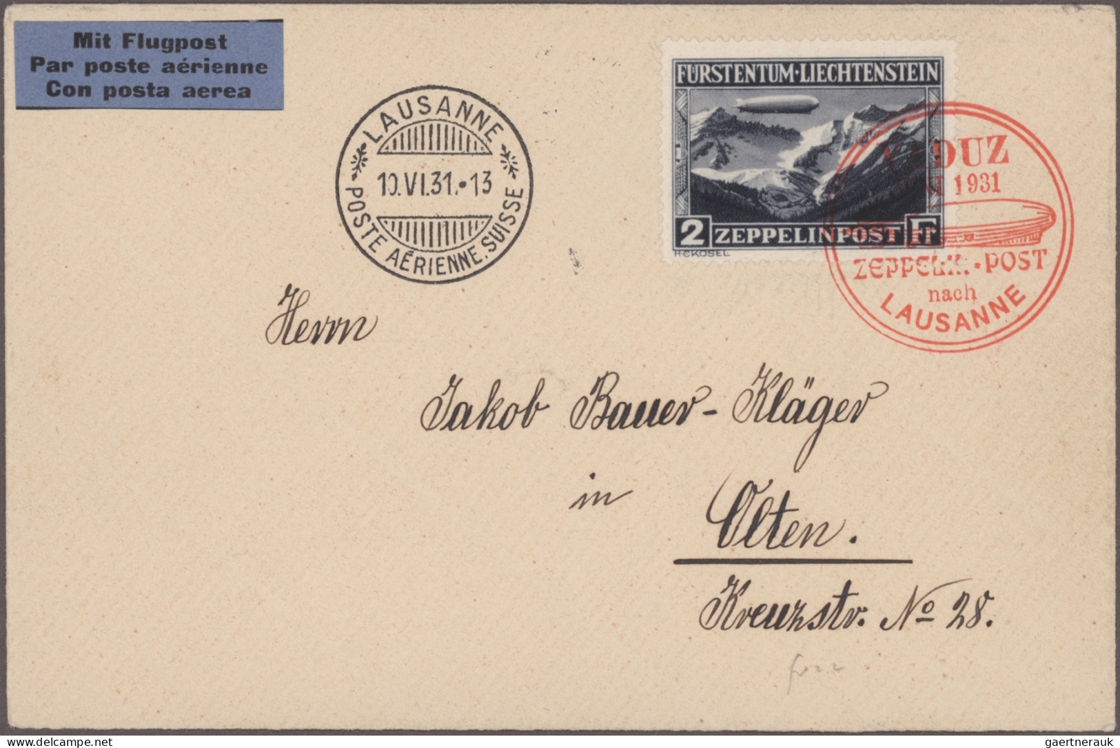 Zeppelin Mail - Germany: 1929/1939, Umfangreiche interessante Sammlung mit ca. 4