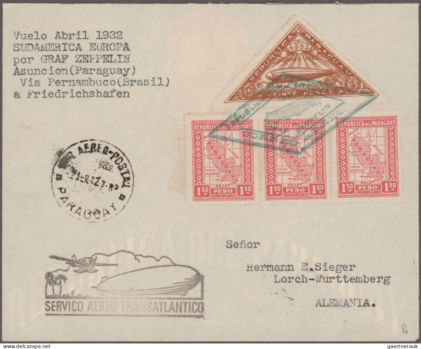 Zeppelin Mail - Germany: 1929/1939, Umfangreiche interessante Sammlung mit ca. 4