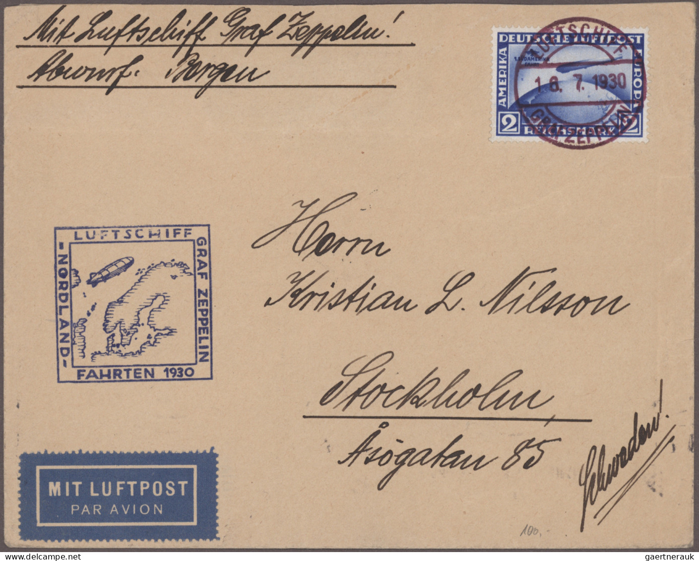 Zeppelin Mail - Germany: 1929/1939, Umfangreiche interessante Sammlung mit ca. 4