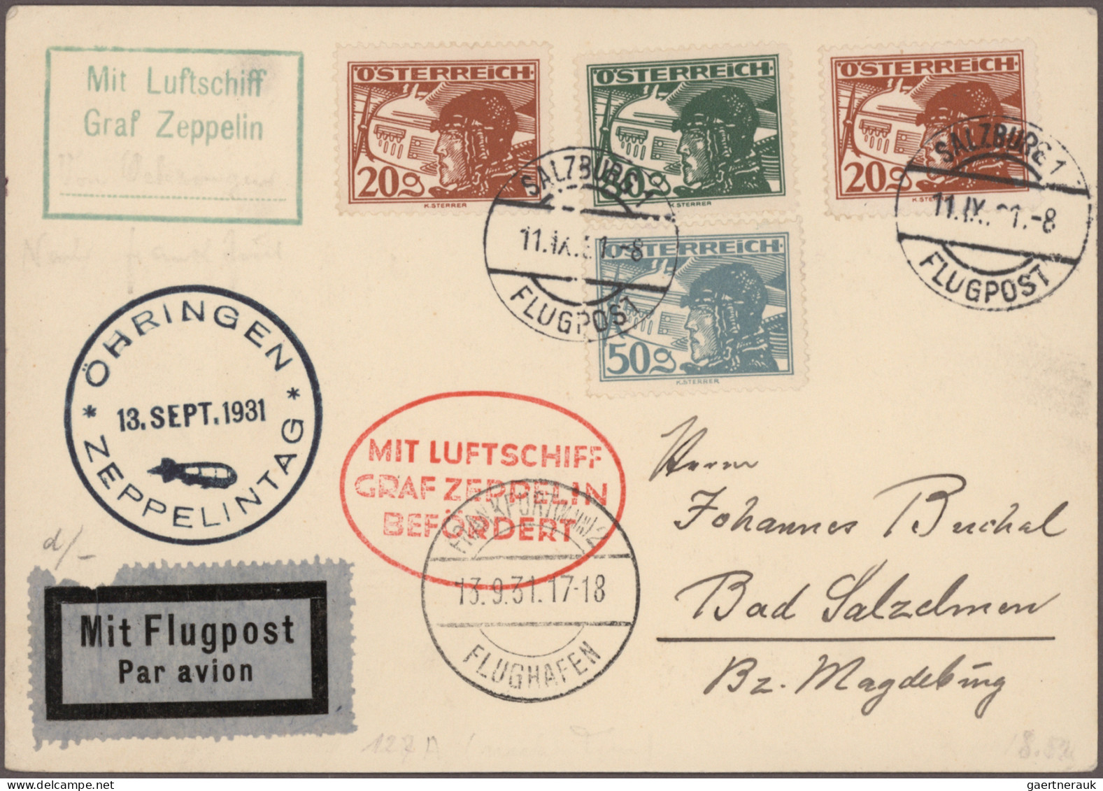 Zeppelin Mail - Germany: 1929/1939, Umfangreiche interessante Sammlung mit ca. 4