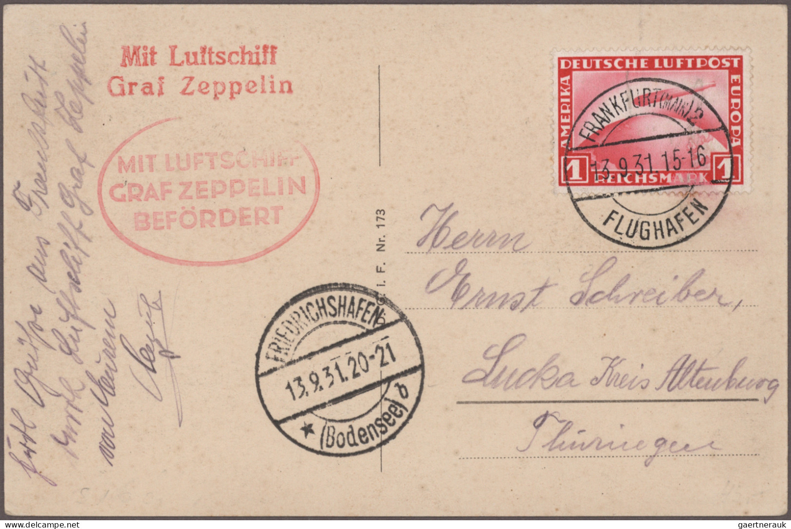 Zeppelin Mail - Germany: 1929/1939, Umfangreiche interessante Sammlung mit ca. 4