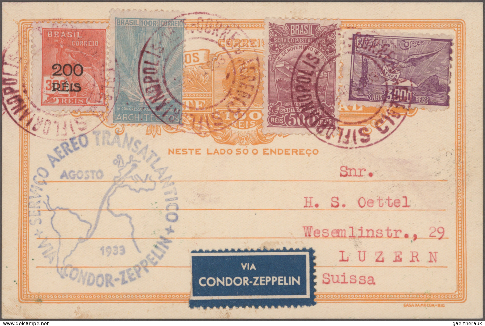 Zeppelin Mail - Germany: 1931/1976, Nette Partie Von Insg. 20 Zeppelin-, Flugpos - Posta Aerea & Zeppelin