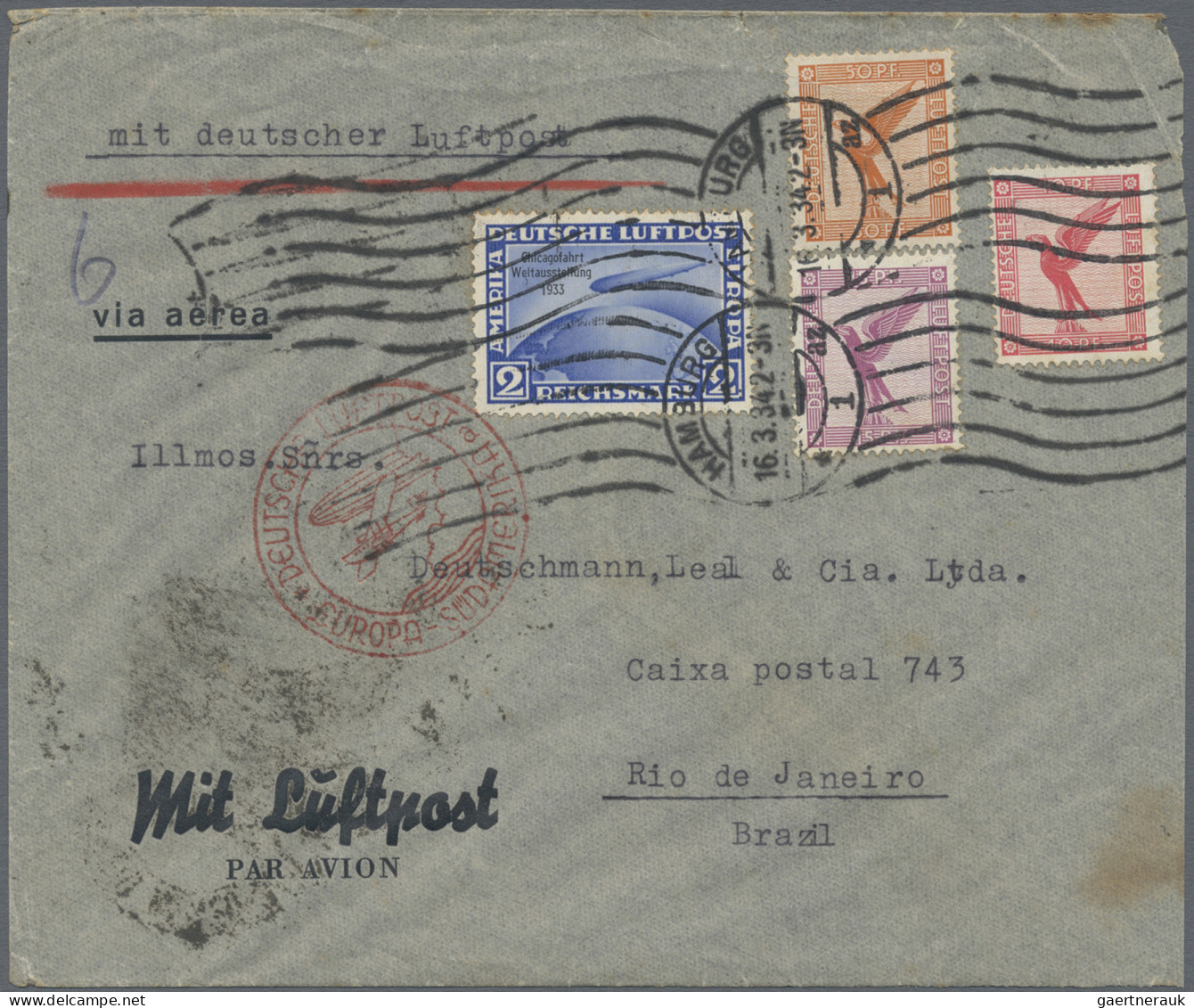 Zeppelin Mail - Germany: Partie Von 37 Belegen Mit Teils Besseren Zeppelinfranka - Airmail & Zeppelin