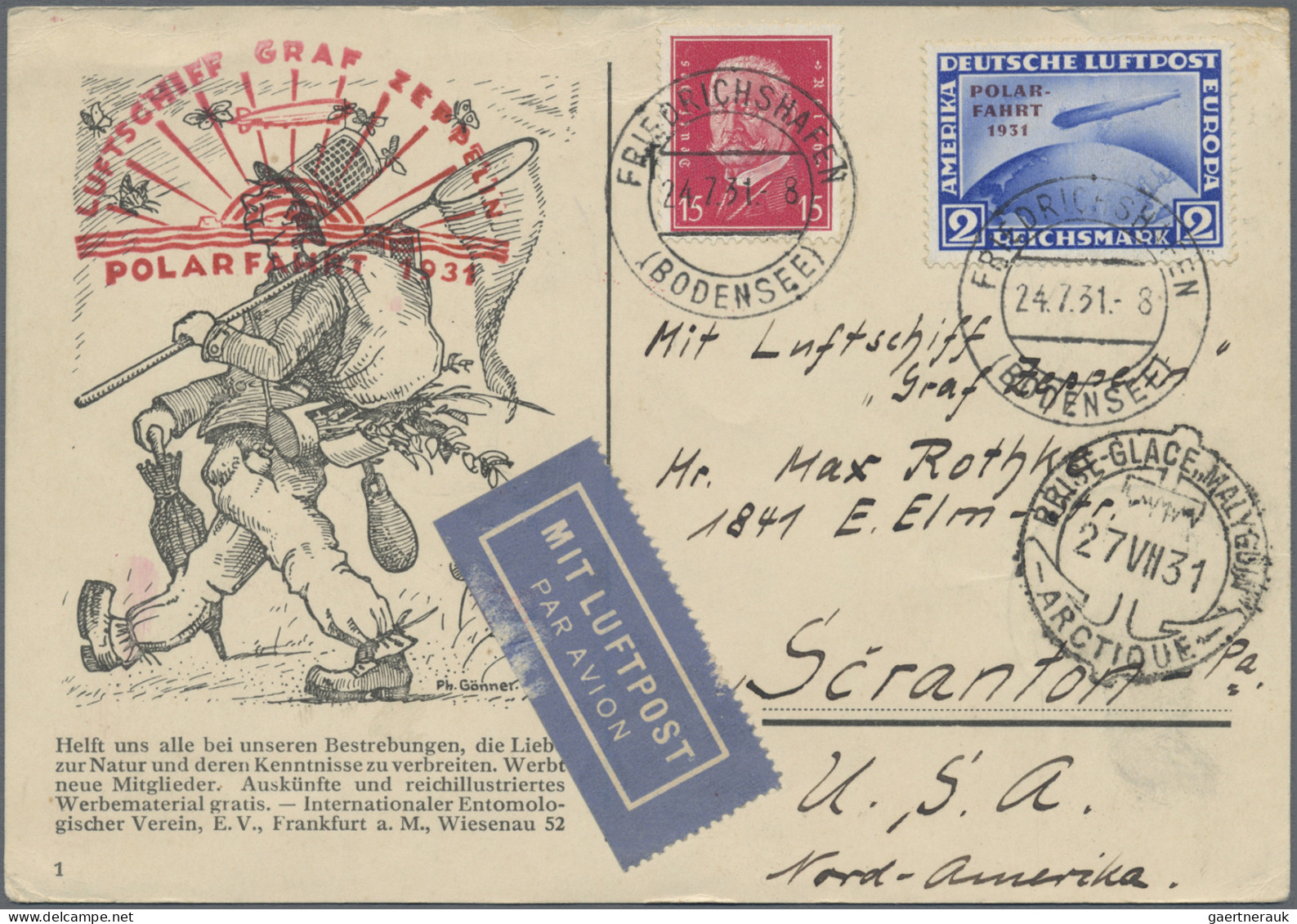 Zeppelin Mail - Germany: Partie Von 37 Belegen Mit Teils Besseren Zeppelinfranka - Airmail & Zeppelin