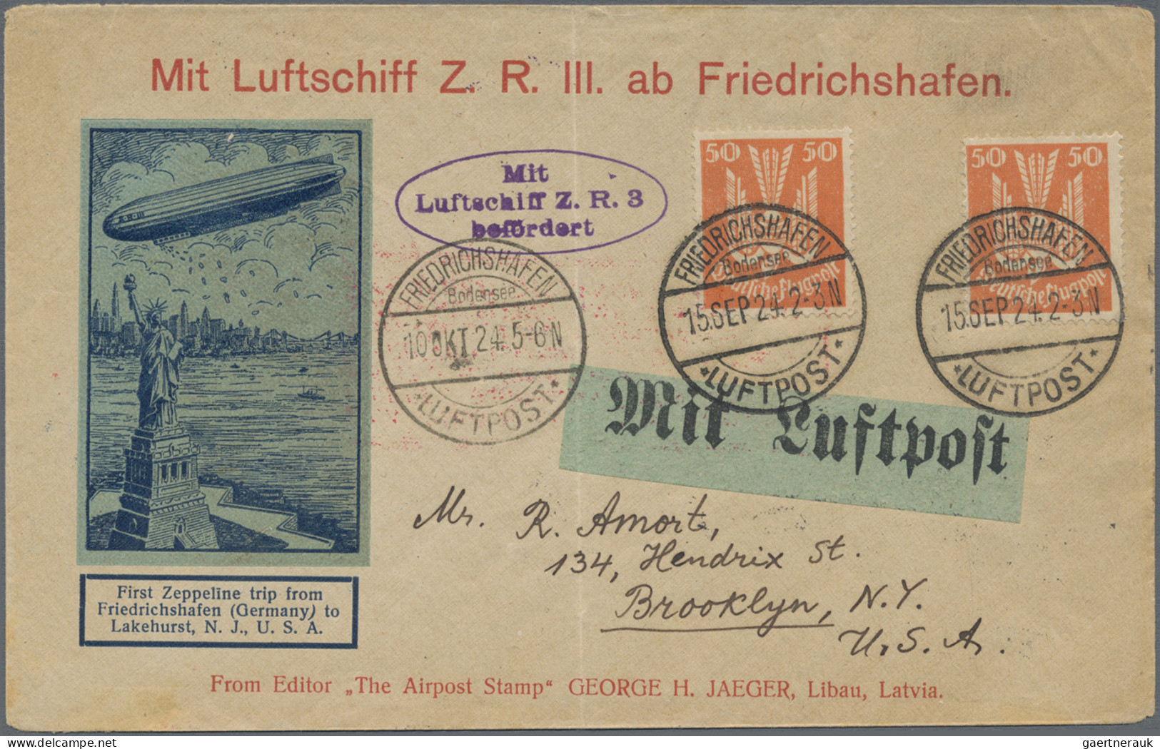 Zeppelin Mail - Germany: Partie Von 37 Belegen Mit Teils Besseren Zeppelinfranka - Airmail & Zeppelin