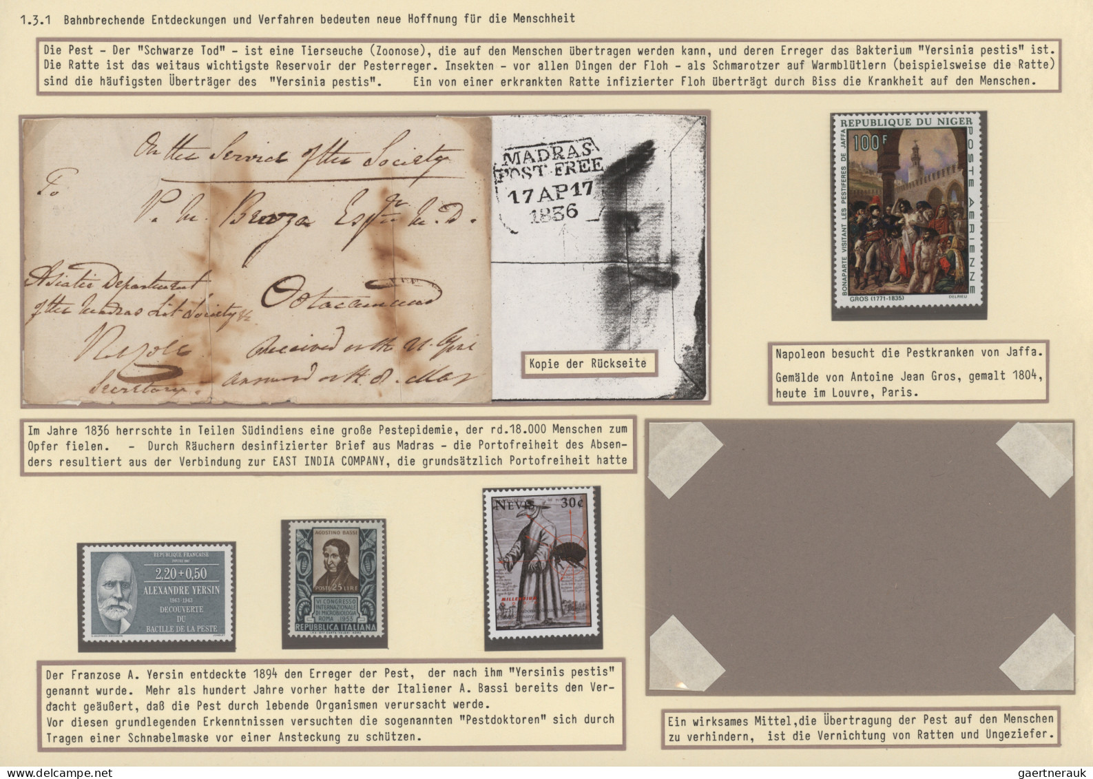 Disinfection Mail: 1716/1911, extraordinary exhibit collection of 52 disinfected