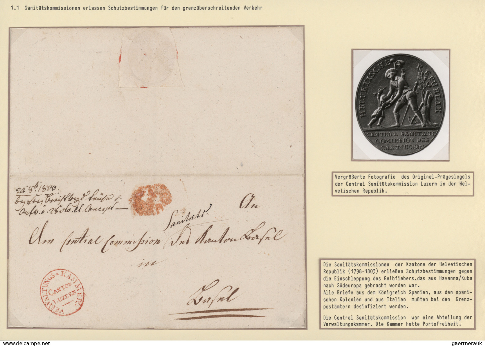 Disinfection Mail: 1716/1911, extraordinary exhibit collection of 52 disinfected