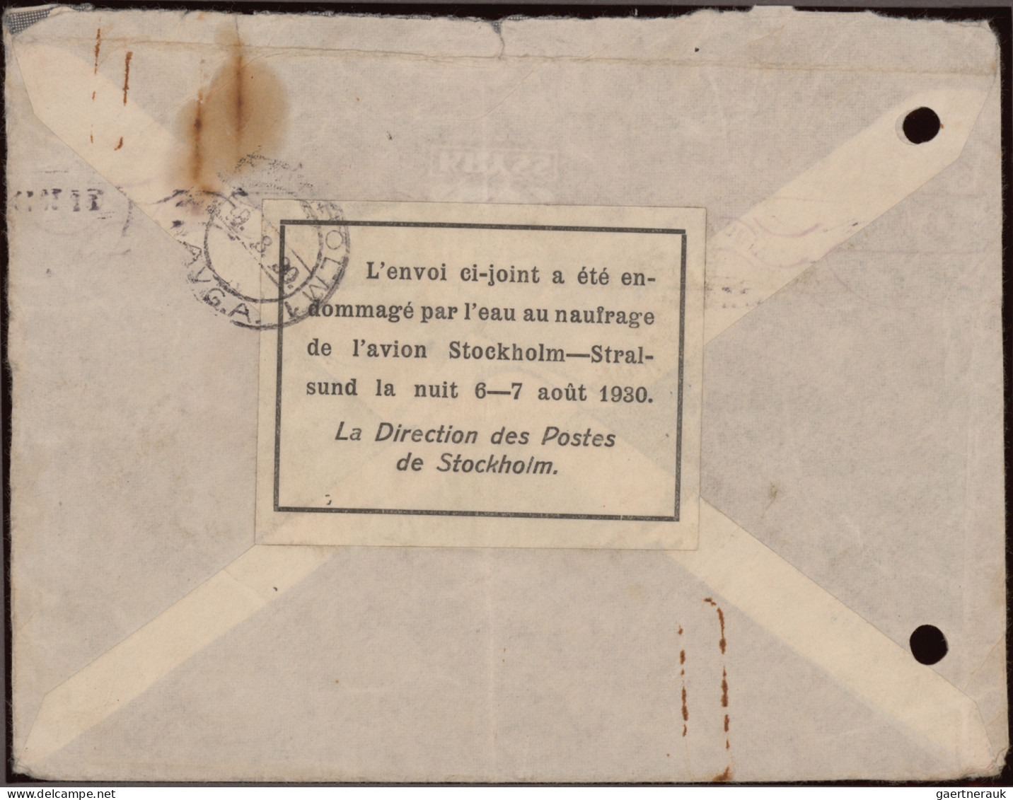 Desaster Mail: 1930/1959, 6 Verschiedene Belege Von Flugzeugabstürzen Mit Entspr - Otros & Sin Clasificación