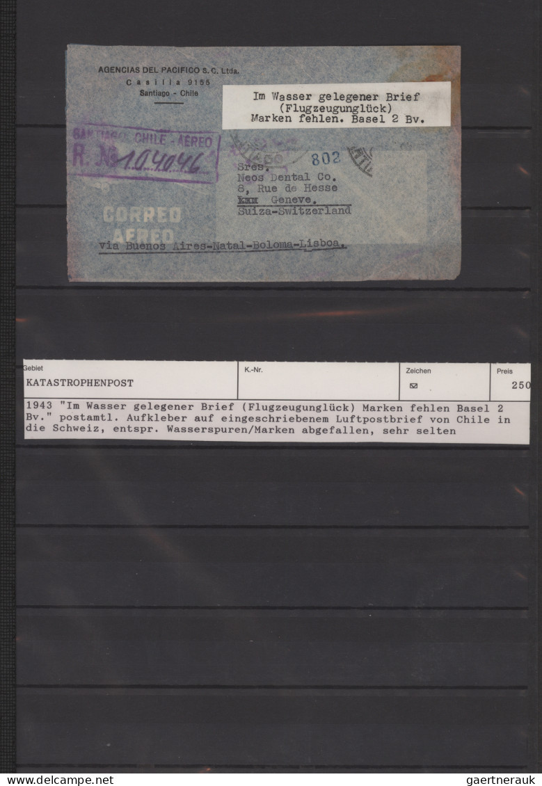 Desaster Mail: 1937/1954, Lot Of Four Crash Mail Covers: (1) 1 Oct 1937 Flying B - Other & Unclassified