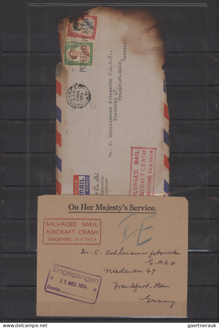 Desaster Mail: 1937/1954, Lot Of Four Crash Mail Covers: (1) 1 Oct 1937 Flying B - Andere & Zonder Classificatie