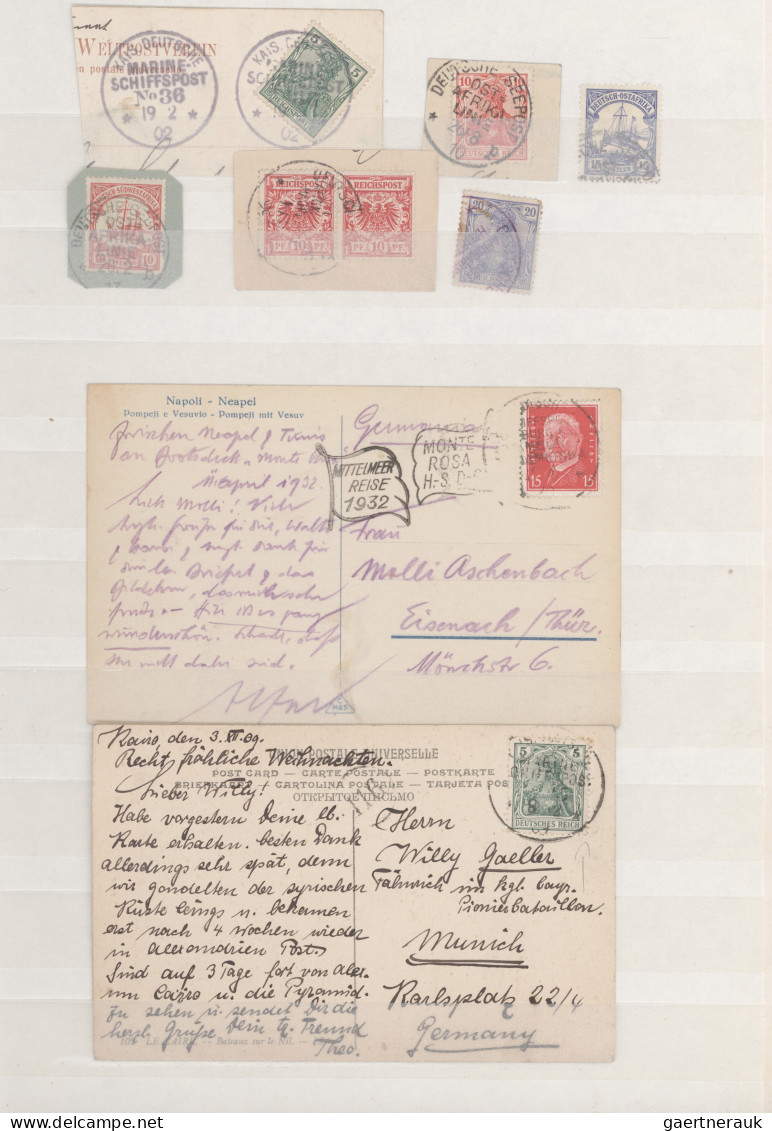 Shipsmail - Germany: 1900/1934 (ca.), Nette Partie Mit Zehn Belegen Und Einigen - Collections