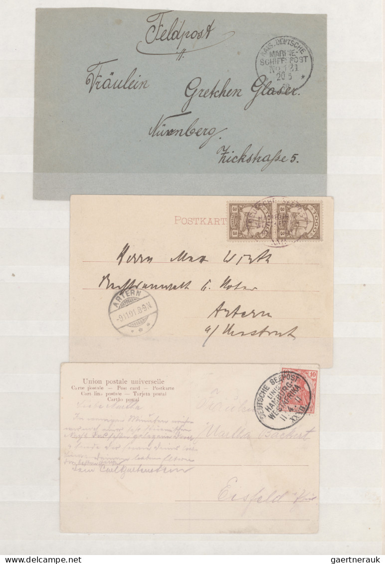 Shipsmail - Germany: 1900/1934 (ca.), Nette Partie Mit Zehn Belegen Und Einigen - Collections