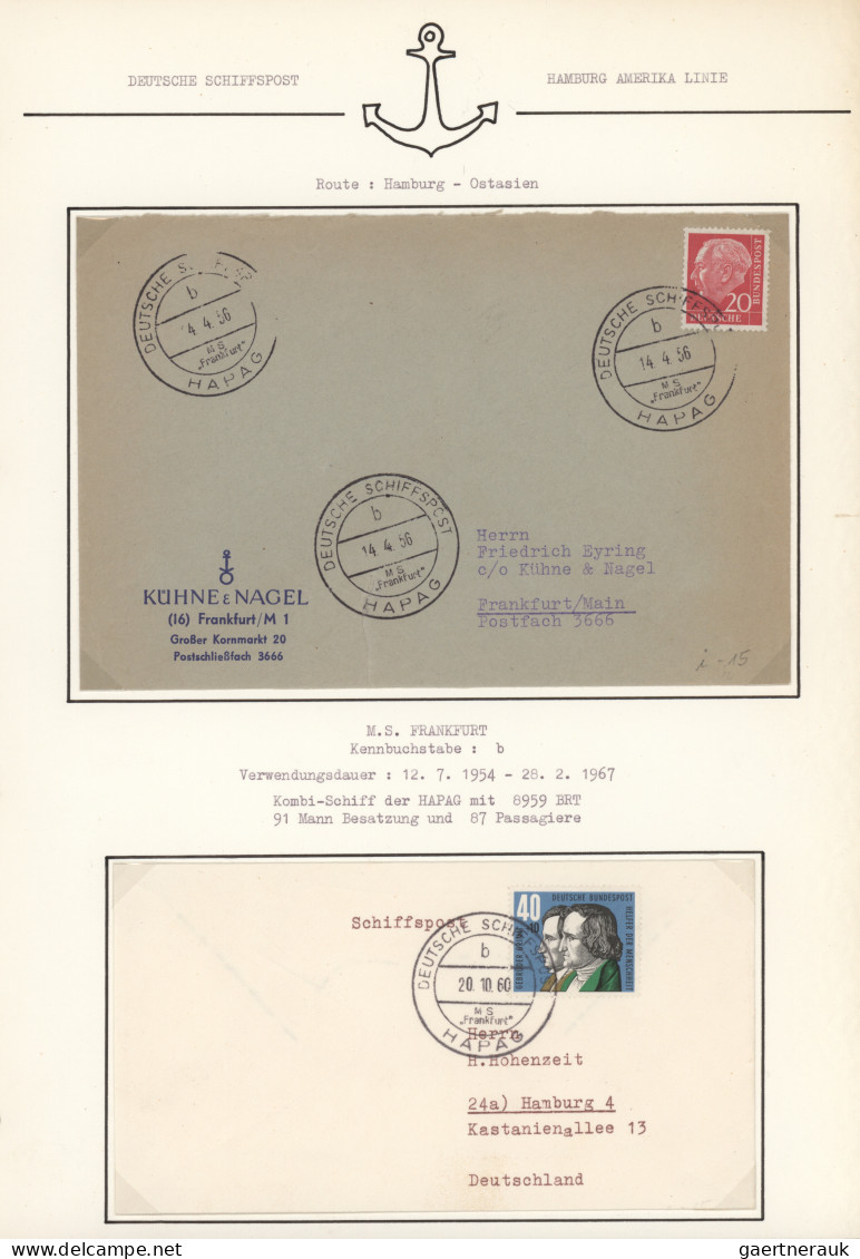 Shipsmail - Germany: 1955/1962, Saubere Sammlung Von Ca. 90 Schiffspostbelegen M - Verzamelingen