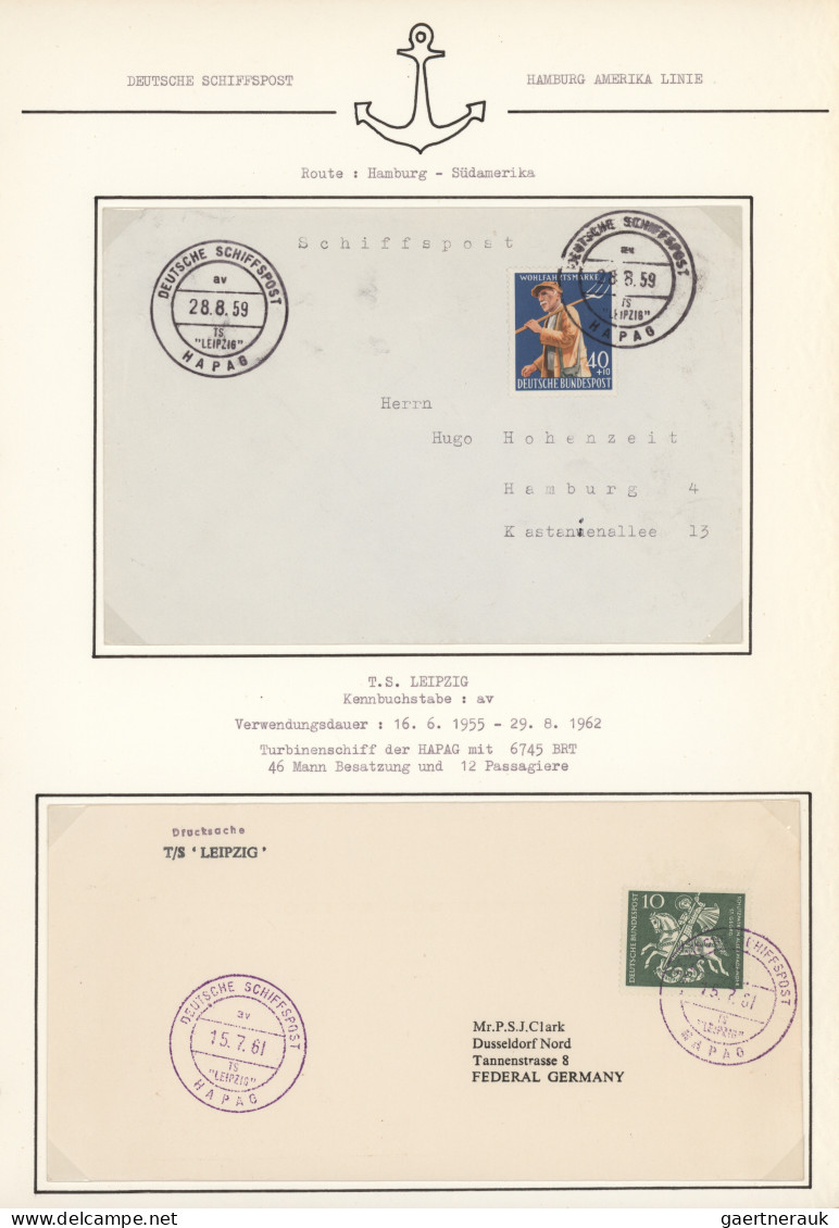 Shipsmail - Germany: 1955/1962, Saubere Sammlung Von Ca. 90 Schiffspostbelegen M - Colecciones