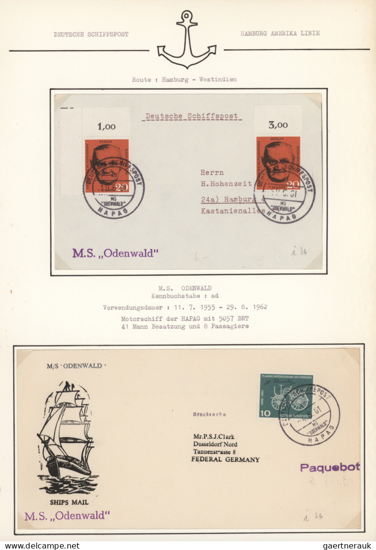 Shipsmail - Germany: 1955/1962, saubere Sammlung von ca. 90 Schiffspostbelegen m