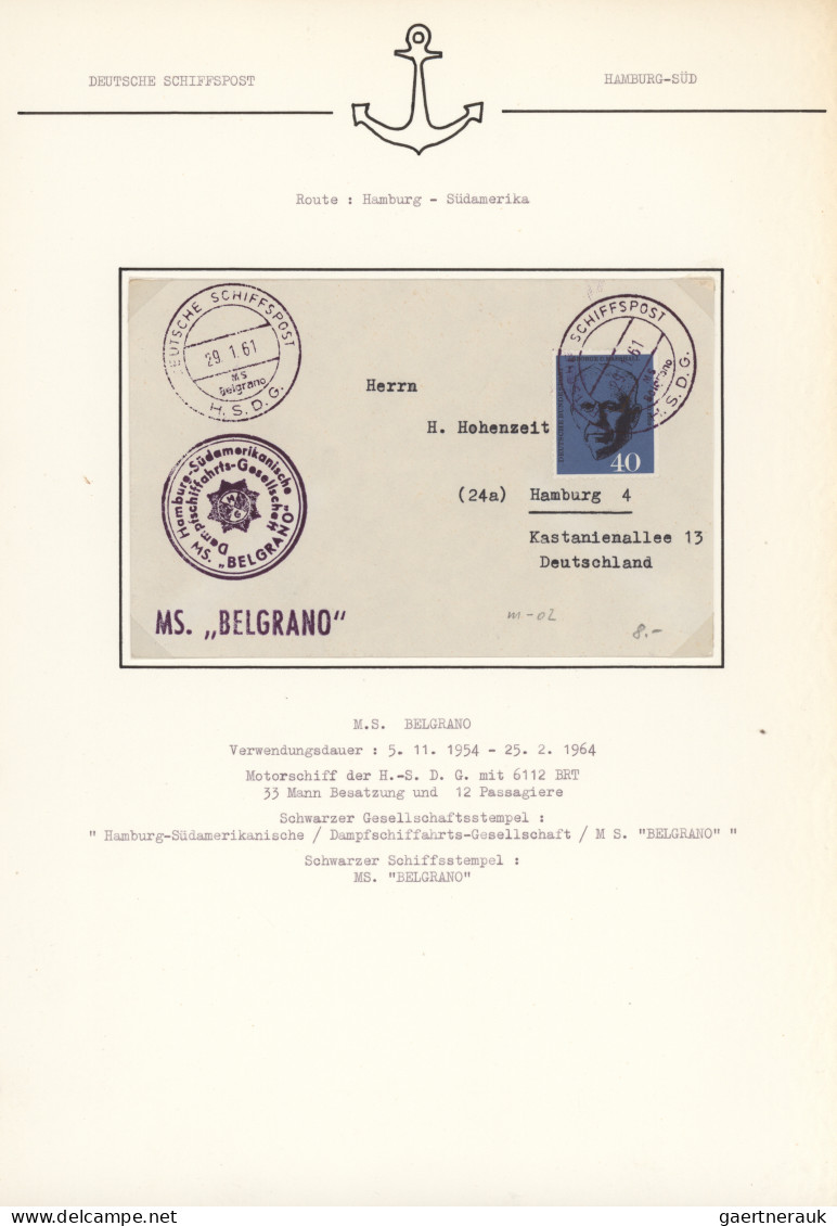 Shipsmail - Germany: 1955/1962, saubere Sammlung von ca. 90 Schiffspostbelegen m