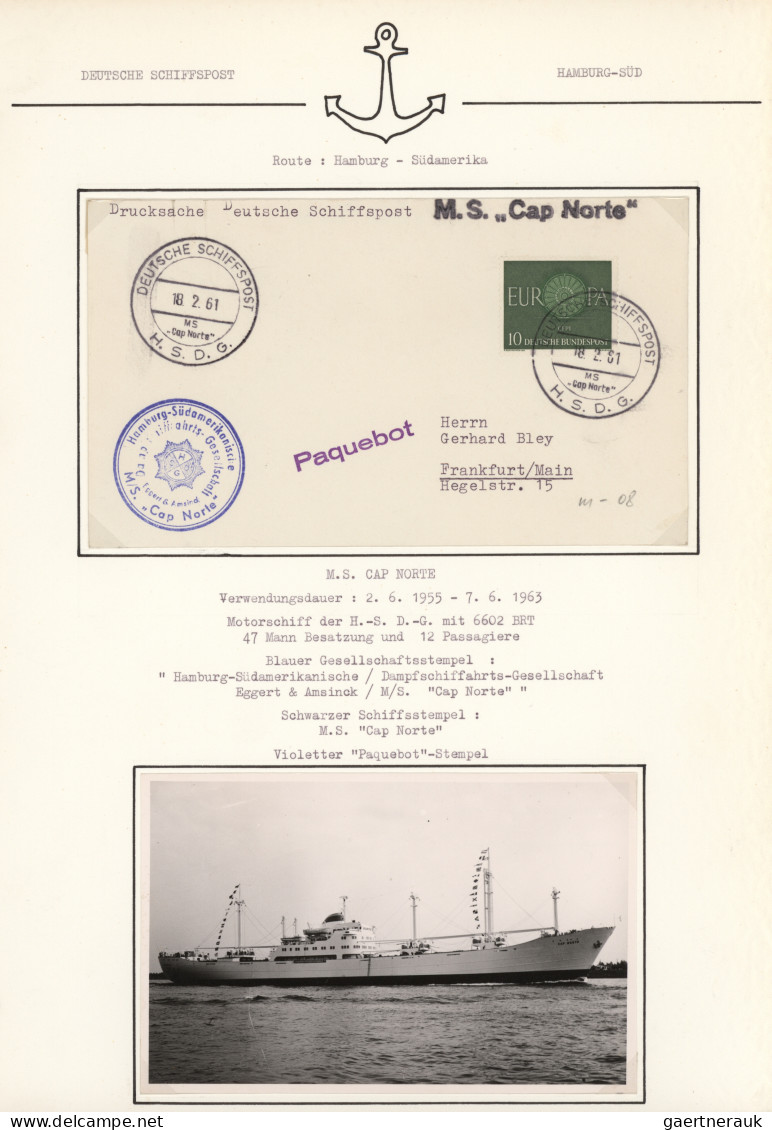 Shipsmail - Germany: 1955/1962, saubere Sammlung von ca. 90 Schiffspostbelegen m