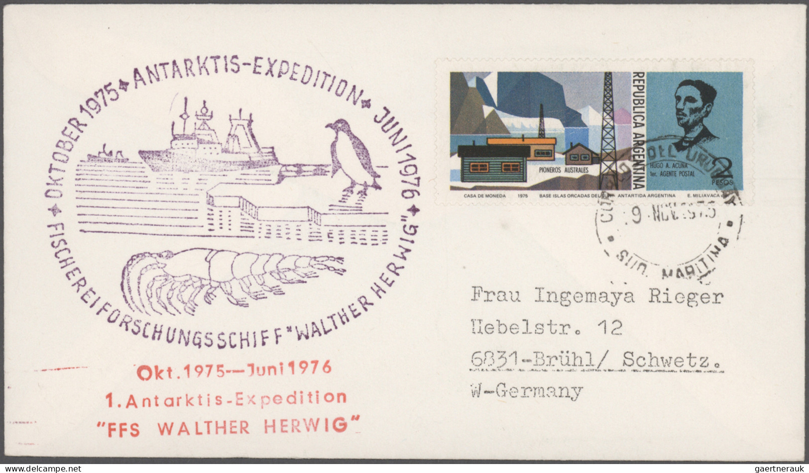 Thematics: Antarctic: 1948/1987, Collection Of Apprx. 200 Covers Bearing Argenti - Other