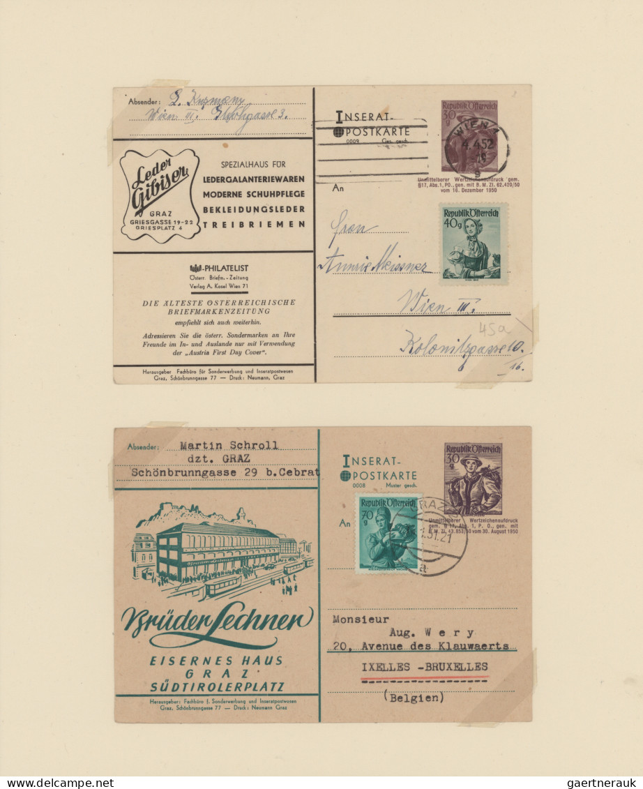 Thematics: Advertising Postal Stationery: 1870/1960 Ca., Interesting Collection - Otros