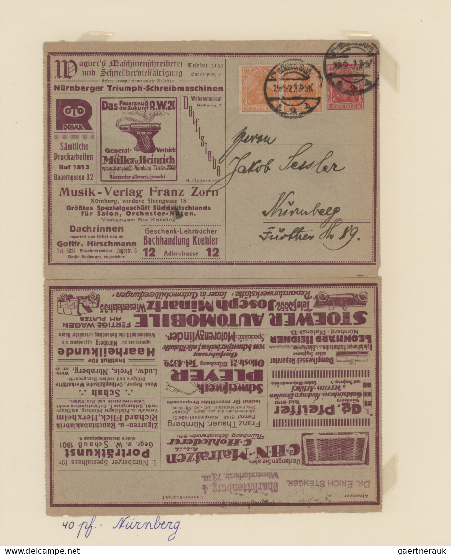 Thematics: advertising postal stationery: 1872/1920 ca., Dt.Reich und Gebiete, g