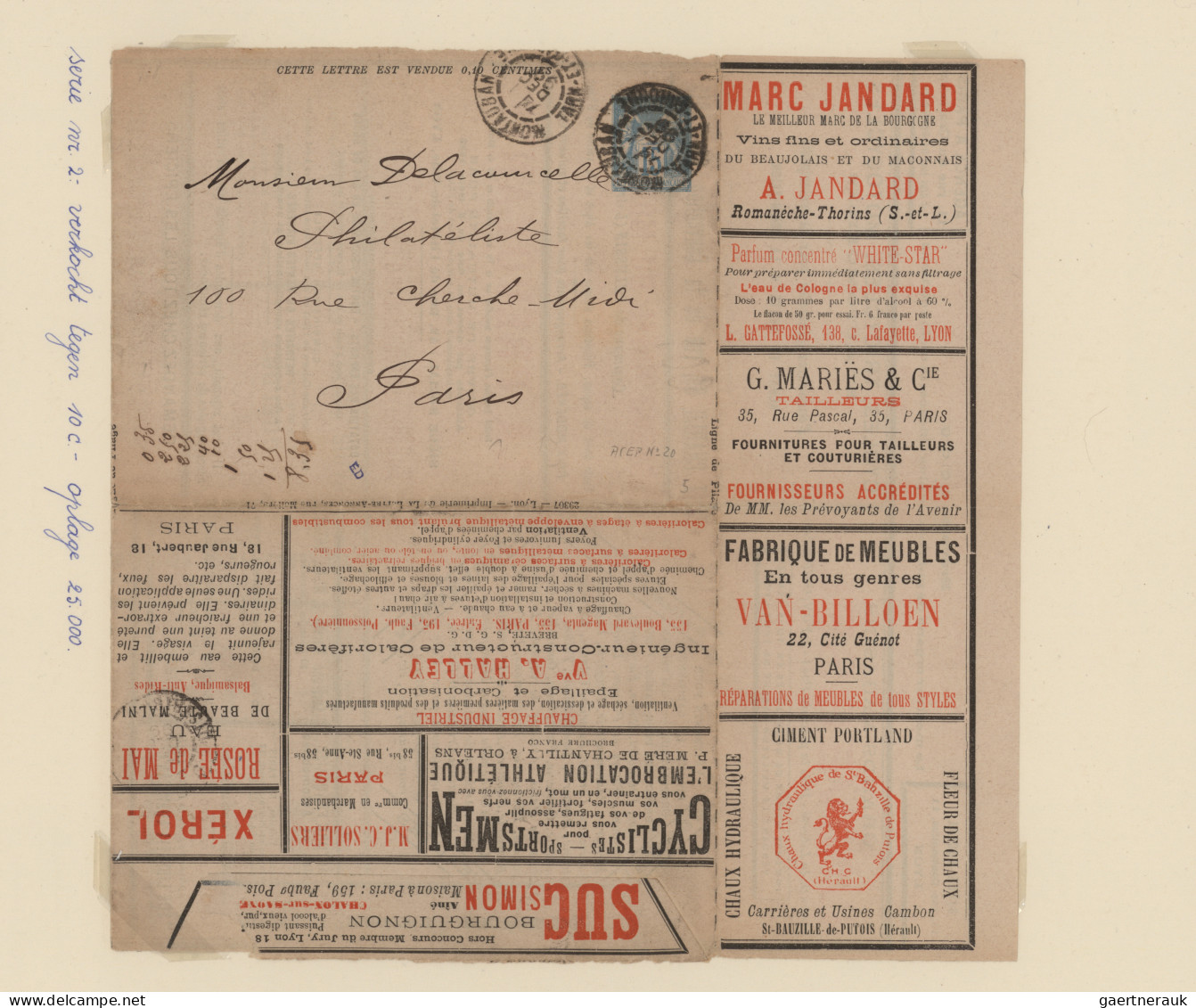 Thematics: Advertising Postal Stationery: 1873/1900 Ca., France, Interesting Col - Sonstige