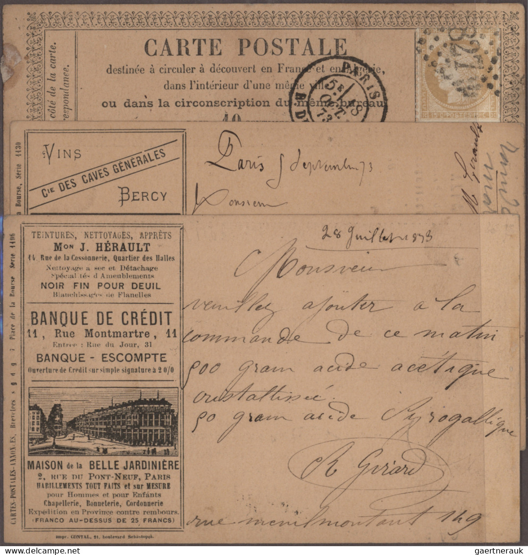 Thematics: Advertising Postal Stationery: 1873/1900 Ca., France, Interesting Col - Autres