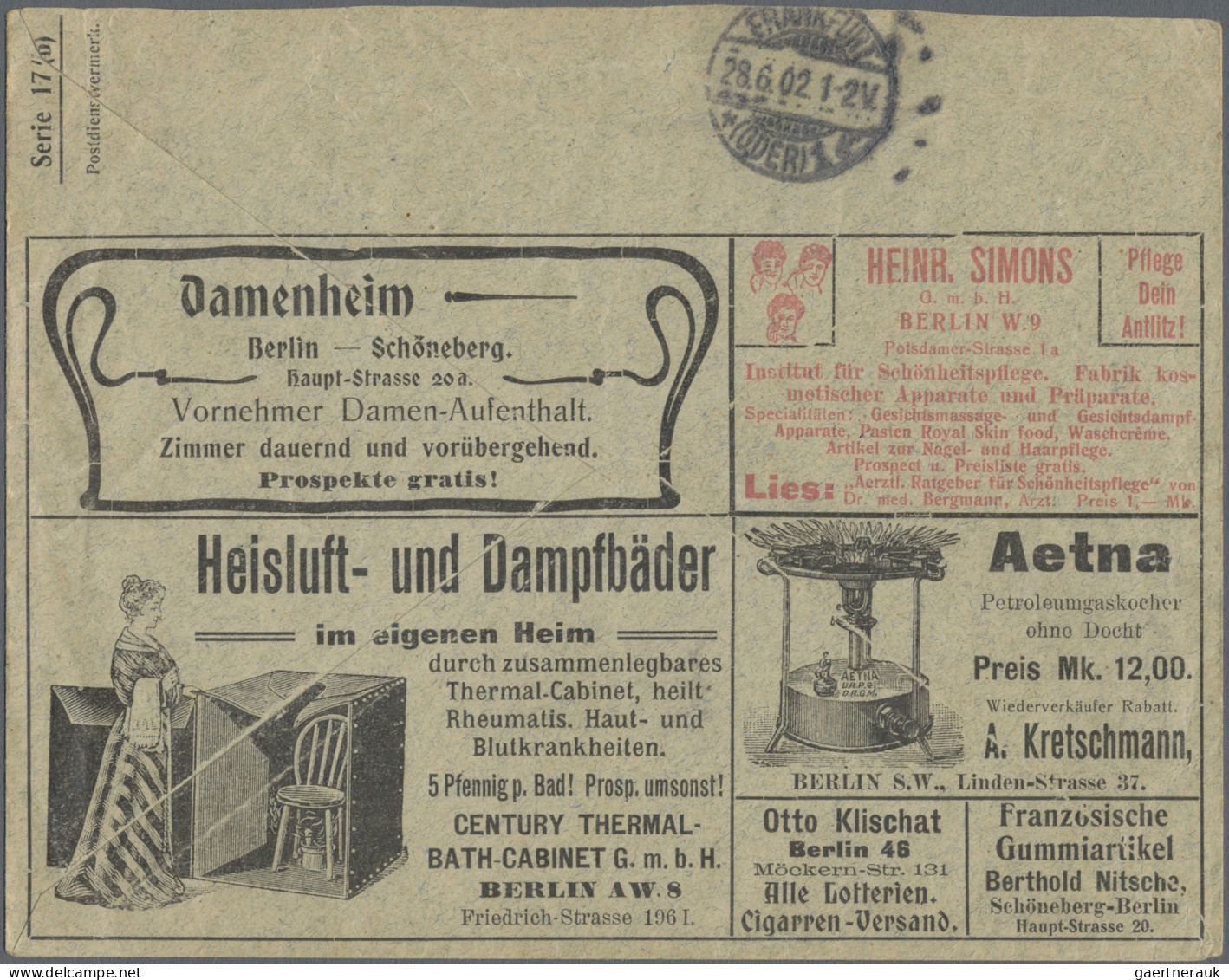 Thematics: advertising postal stationery: 1900/1914 ca., Dt.Reich Germania, reic
