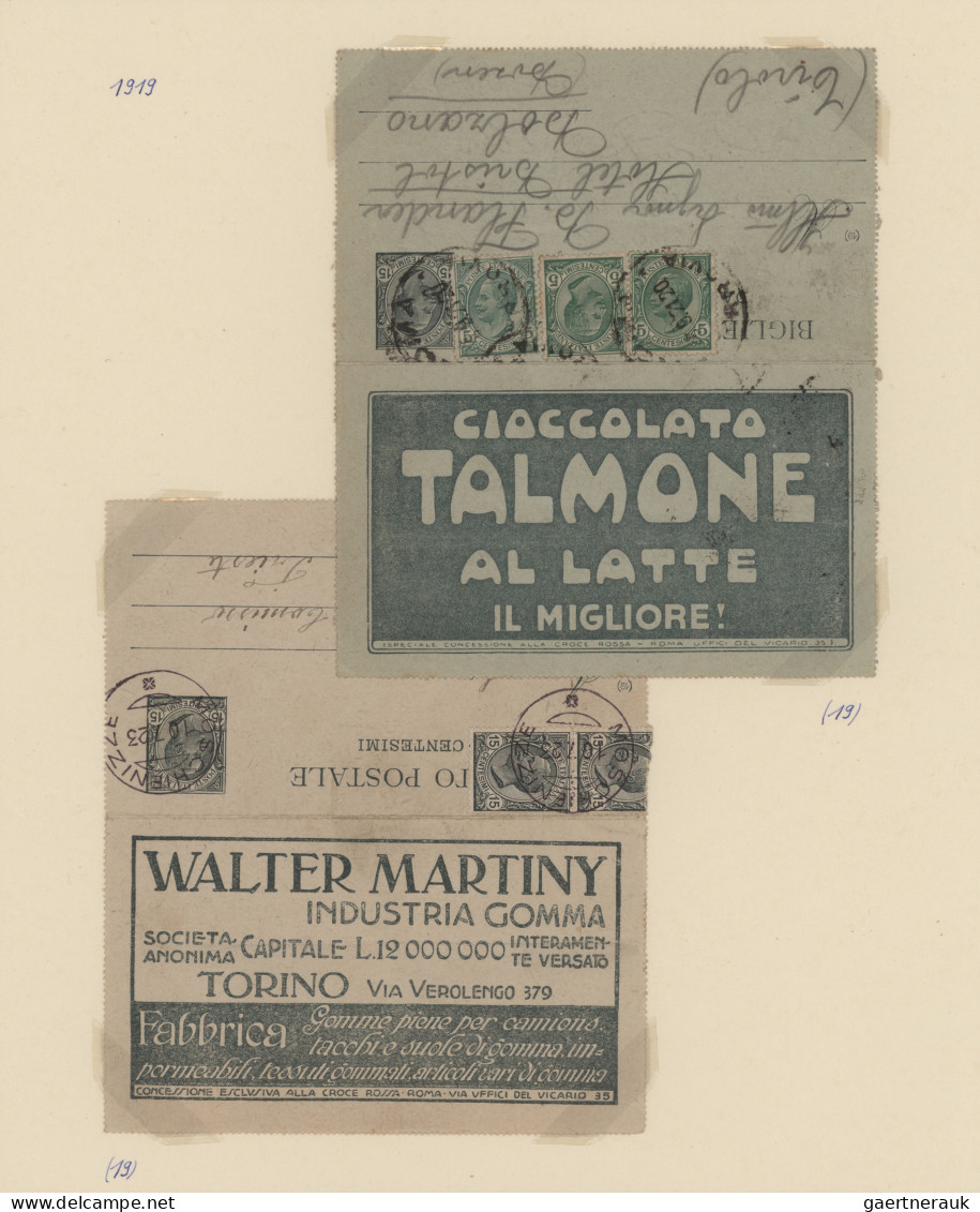 Thematics: Advertising Postal Stationery: 1920/1950 Ca., Italy: Interesting Coll - Otros