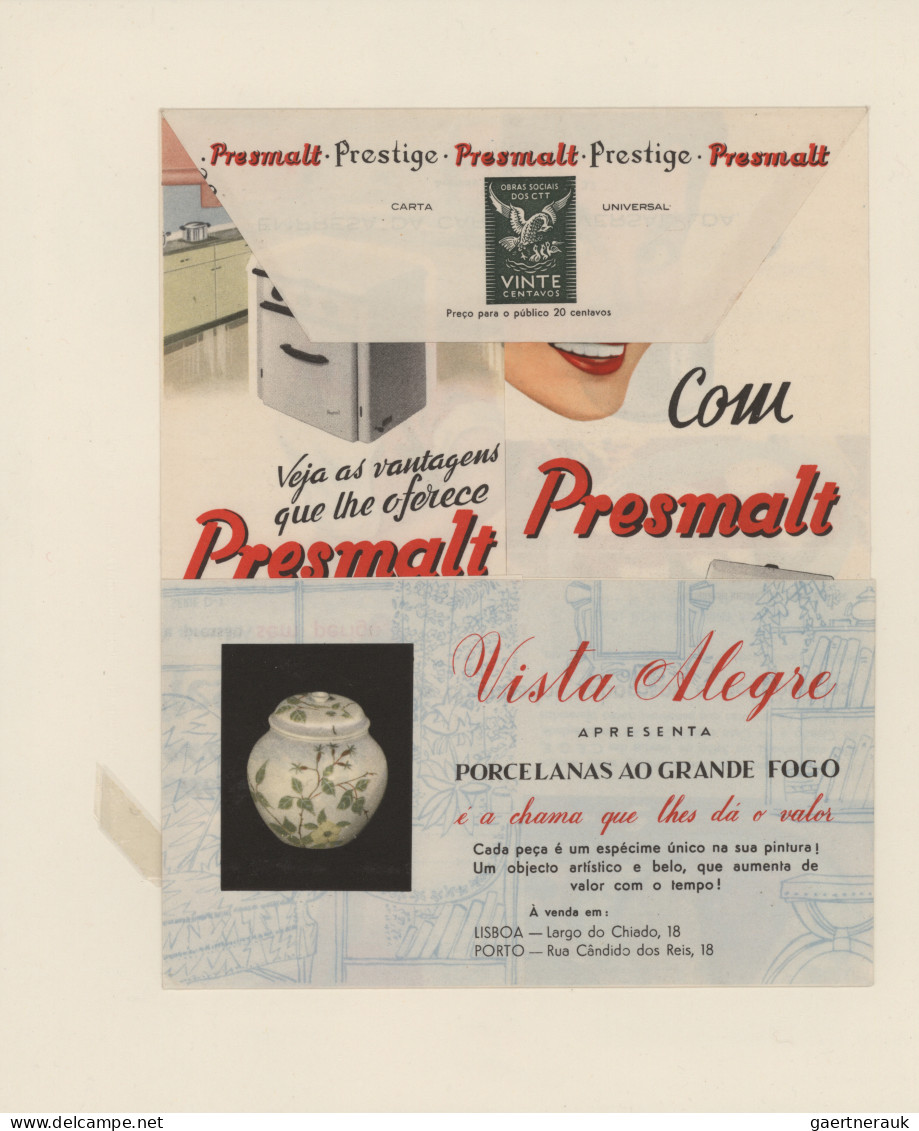 Thematics: advertising postal stationery: 1955/1957 ca., Portugal, 1 E 'caravel'