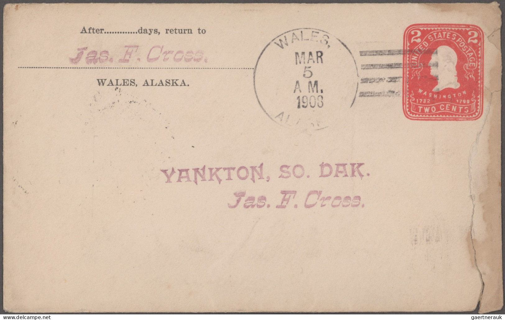Thematics: Arctic: 1901/1915, Alaska/Yukon Winter Mail, Group Of Five Covers, Be - Sonstige