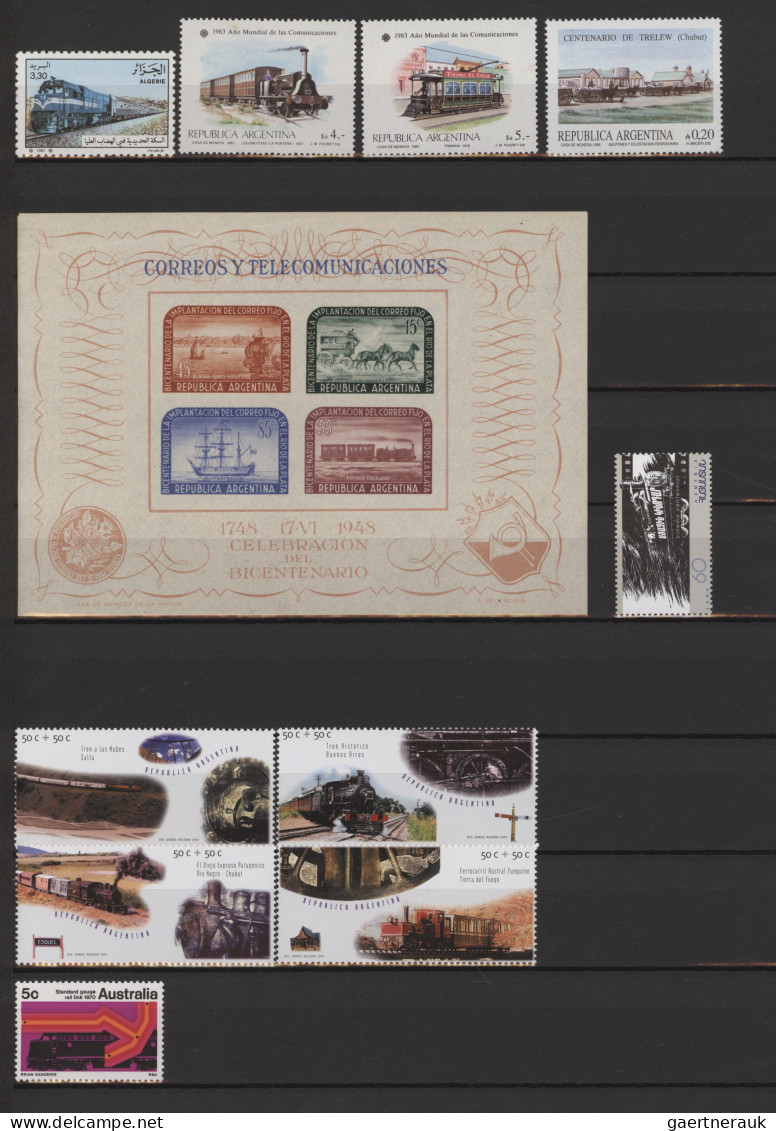 Thematics: Railway: 1894/2000, Extensive Collection Of Railway Motifs With Stamp - Trenes
