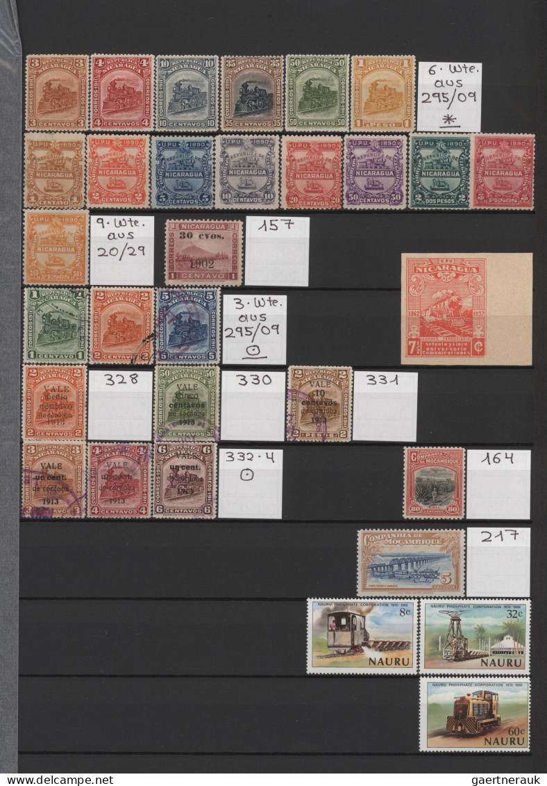 Thematics: Railway: 1894/2000, Extensive Collection Of Railway Motifs With Stamp - Trenes