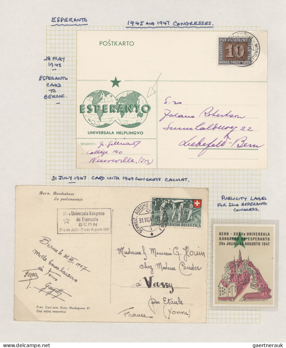 Thematics: Esperanto: 1906/1979, Collection Of 28 Covers/cards On Written Up Pag - Esperánto