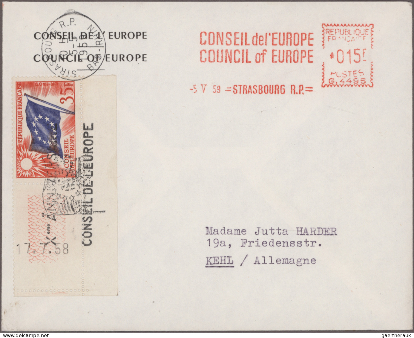 Thematics:  Europe: 1958/1989, COUNCIL OF EUROPE In Strasbourg And Related, Extr - Idées Européennes