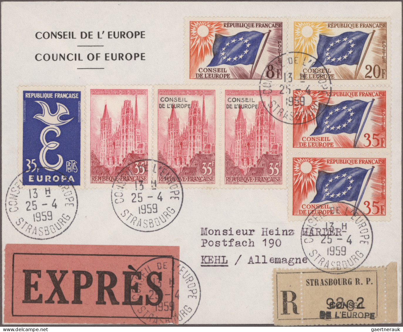 Thematics:  Europe: 1958/1989, COUNCIL OF EUROPE in Strasbourg and related, extr