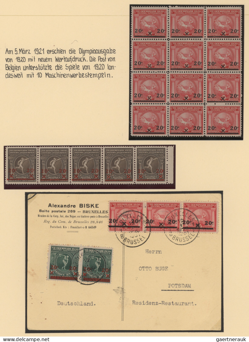 Thematics: Olympic Games: 1920, Olympic Games Antwerp, Collection Of 14 Covers/c - Sonstige & Ohne Zuordnung