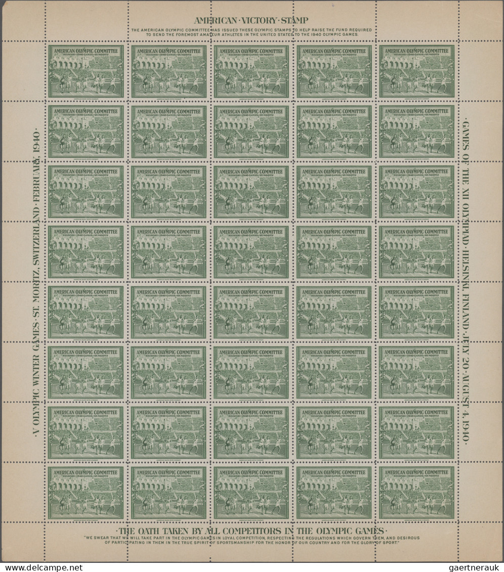 Thematics: Olympic Games: 1940, AMERICAN OLYMPIC COMMITEE, Olympic Games St.Mori - Sonstige & Ohne Zuordnung