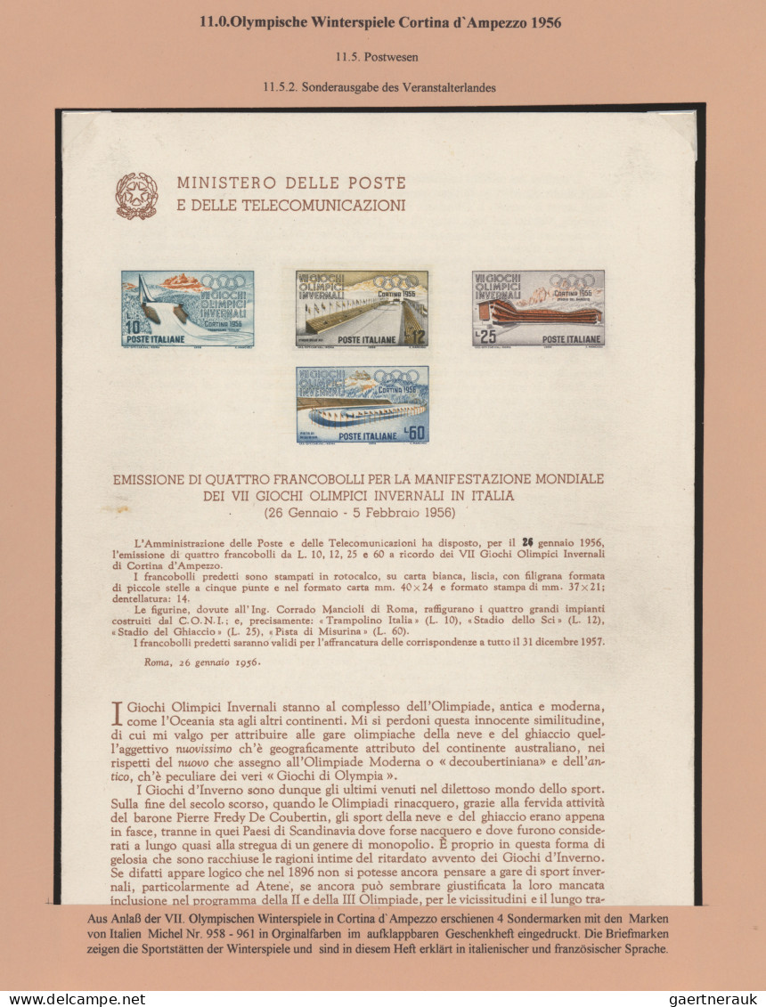 Thematics: Olympic Games: 1956, Olympic Games Cortina d'Ampezzo, collection of 1