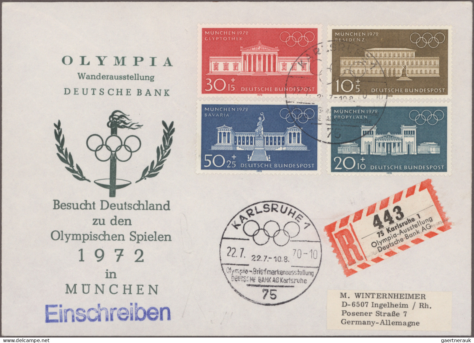 Thematics: Olympic Games: 1972, München, Vielseitige Partie Von Ca. 150 Briefen - Sonstige & Ohne Zuordnung