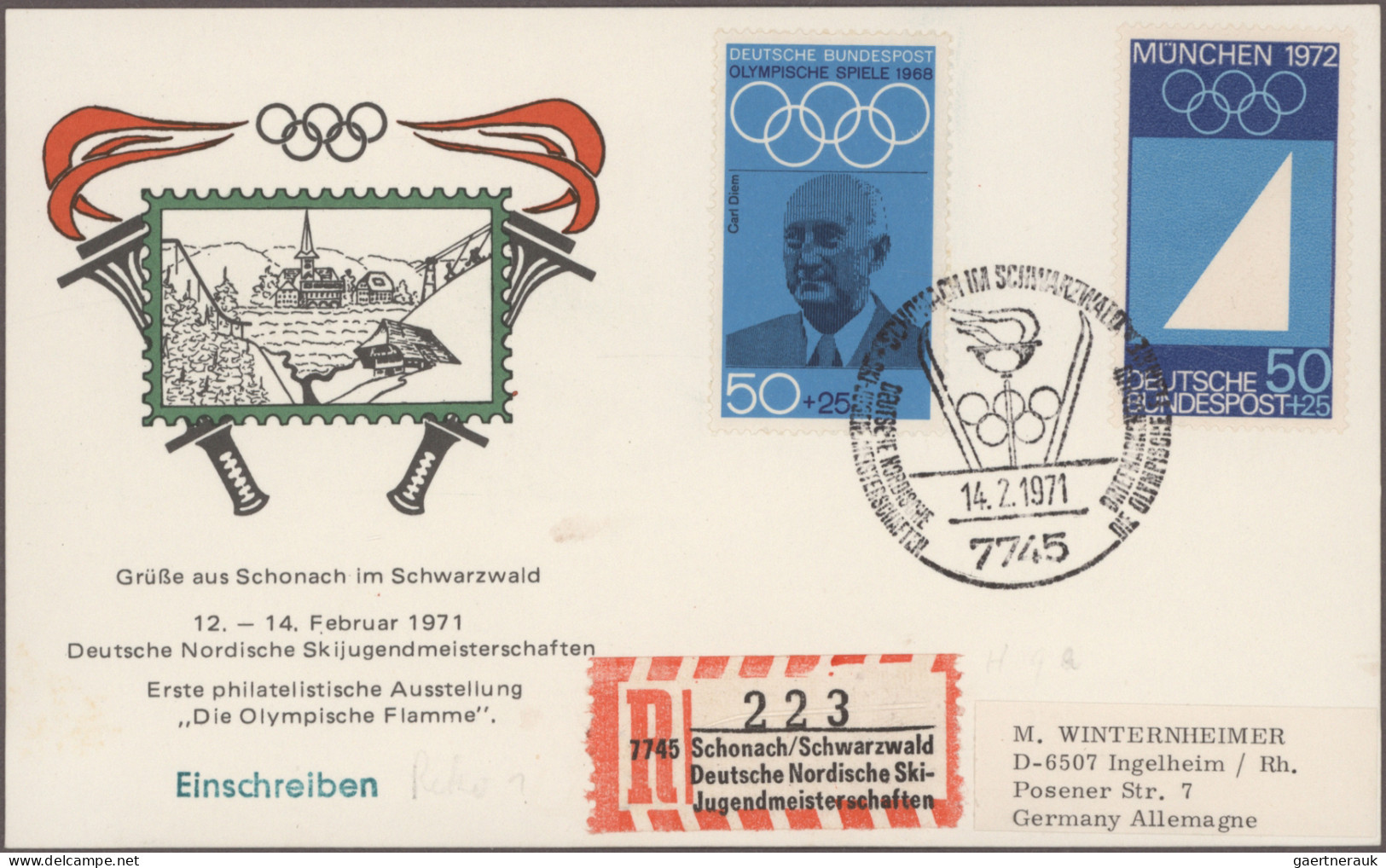 Thematics: Olympic Games: 1972, München, Vielseitige Partie Von Ca. 150 Briefen - Other & Unclassified