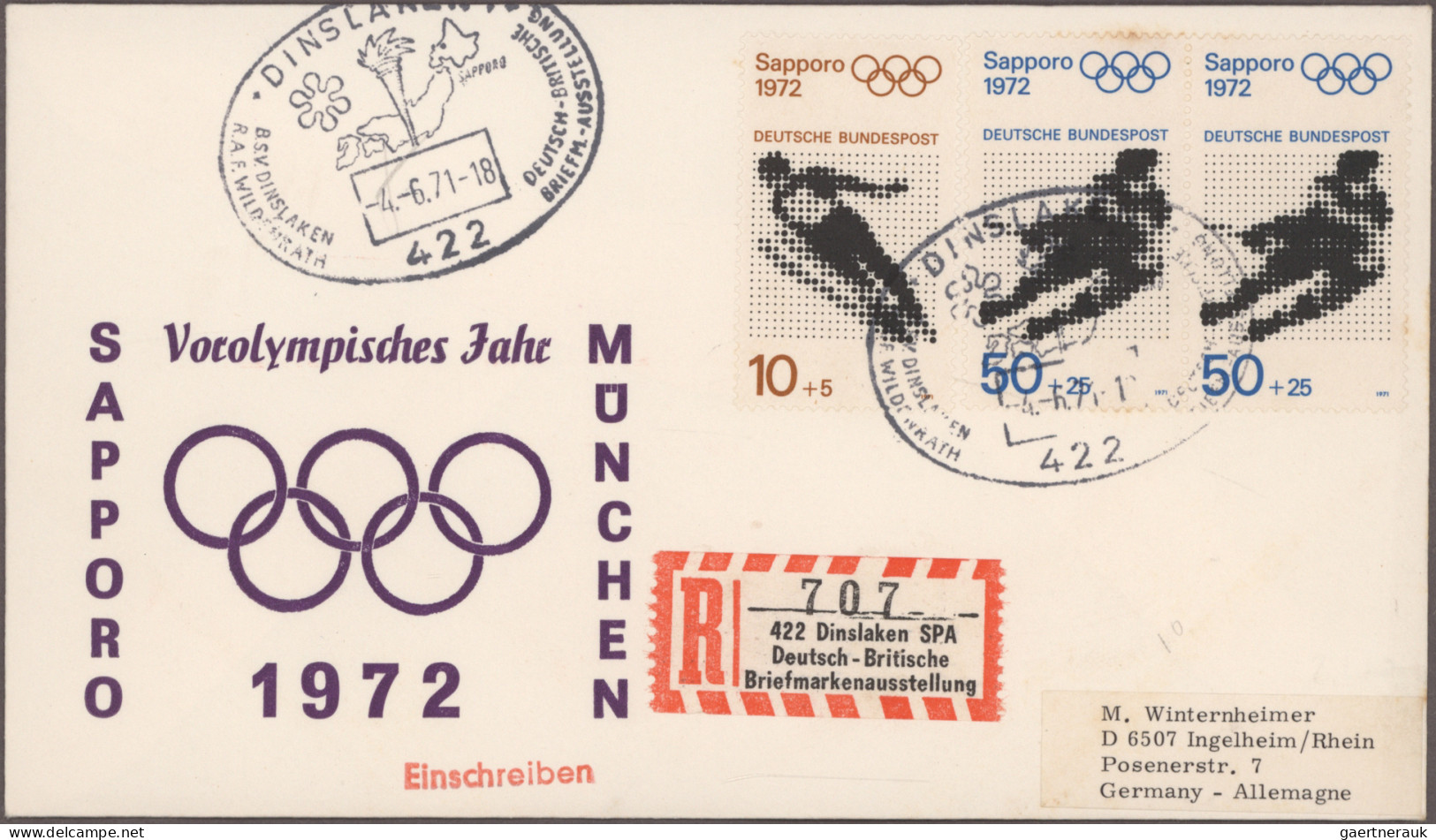 Thematics: Olympic Games: 1972, München, vielseitige Partie von ca. 150 Briefen