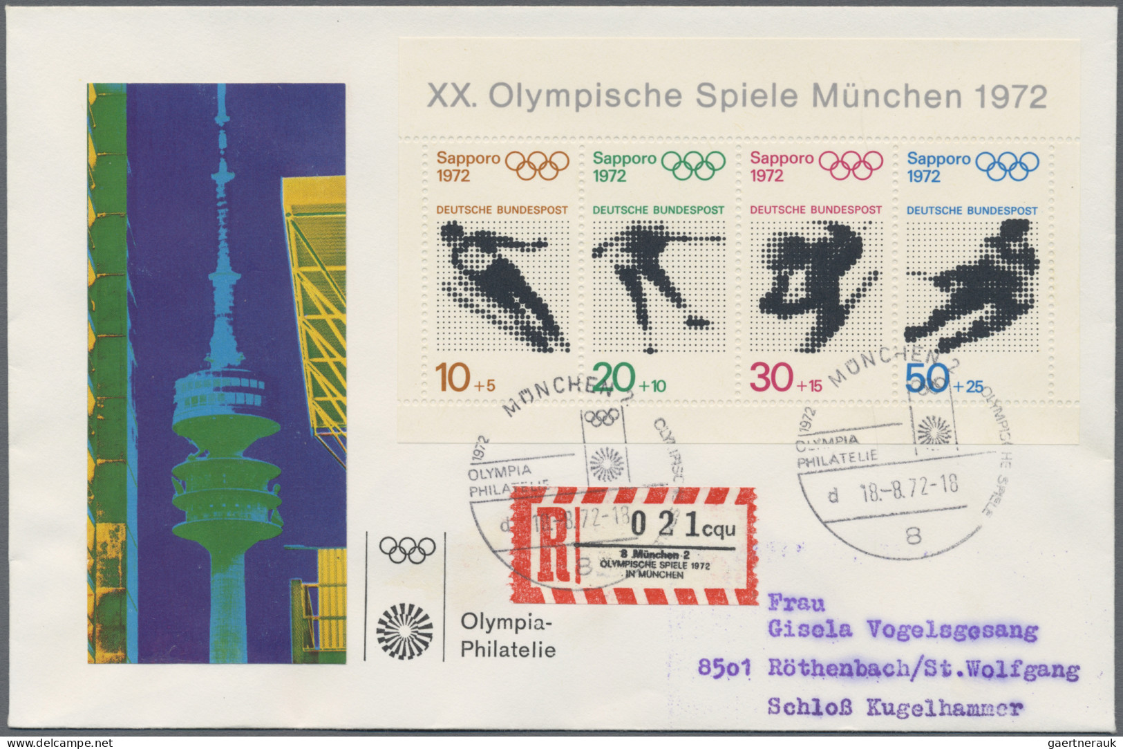 Thematics: Olympic Games: 1972, Olympische Spiele München, Partie Von 119 Briefe - Other & Unclassified